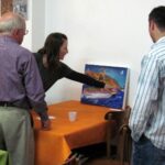 Explaining the painting at my first exhibition