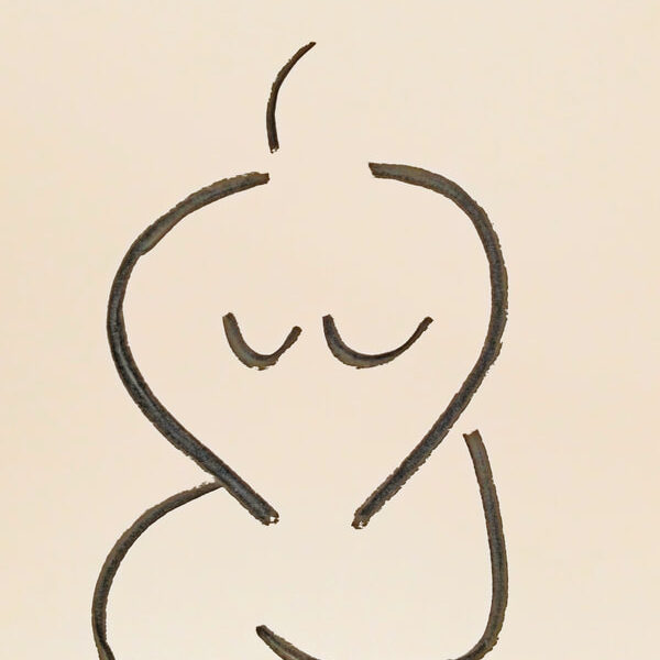 Seated Nude #2 is an abstract, minimalist, charcoal drawing of a seated nude woman.