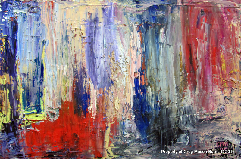 Untitled Abstract #5 is an oil on canvas abstract expressionist painting using many different colors.
