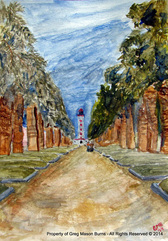 Watercolor, Painting, Study, La Serena, Chile, Lighthouse, Faro