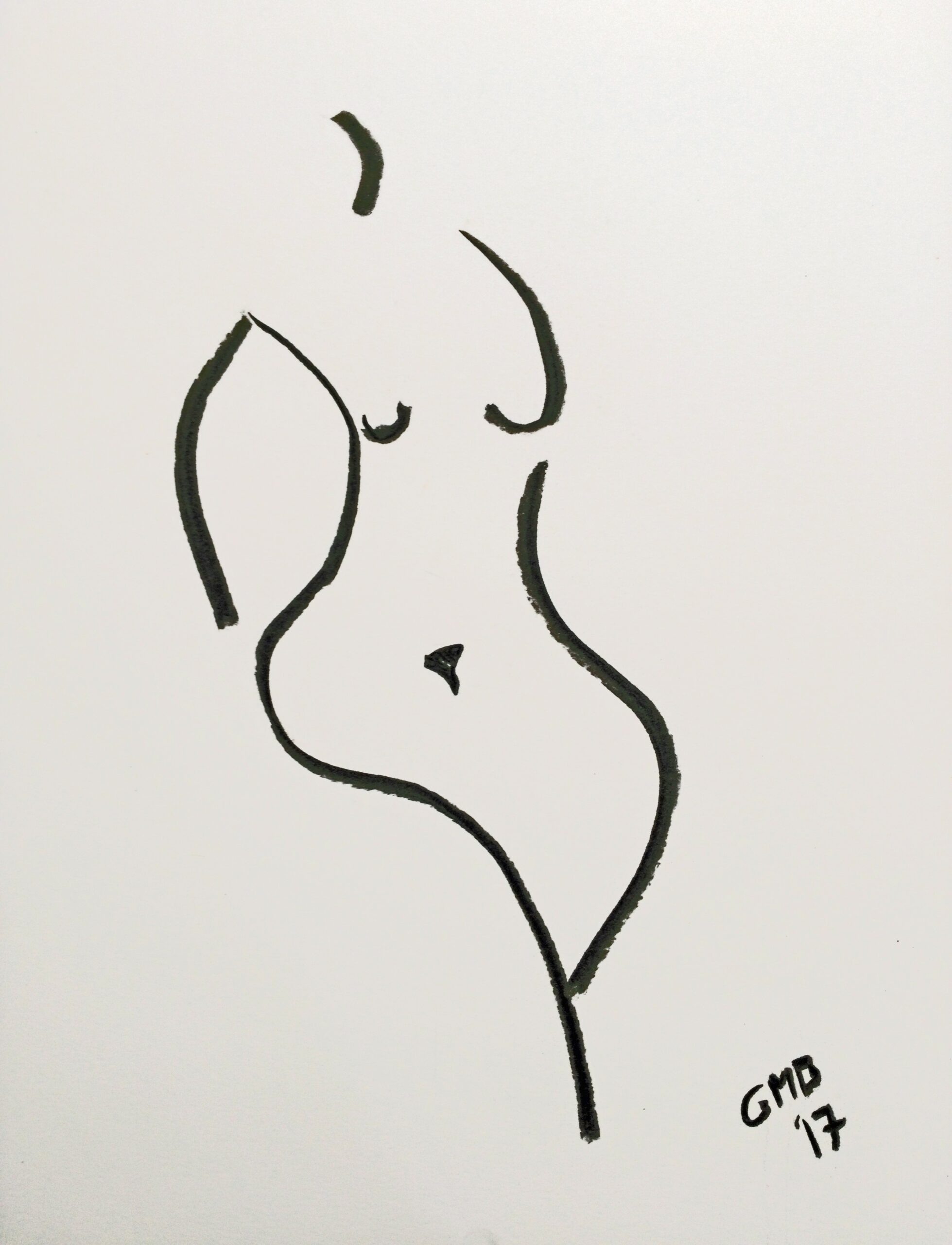 Minimalist charcoal nude drawing